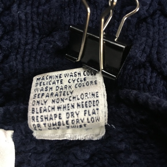 Preview (Nordstrom) Navy Blue Cable Knit Sweater M - Picture 6 of 7